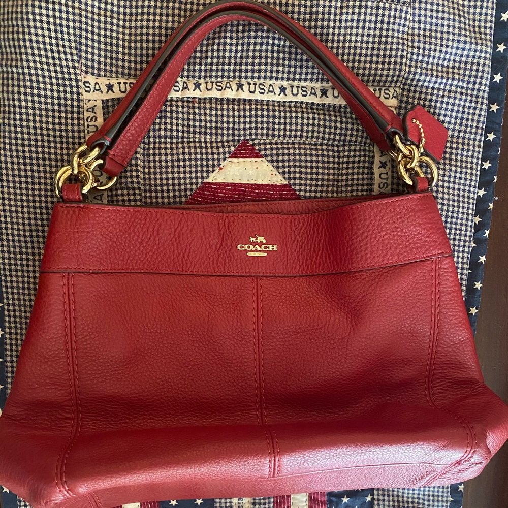 Red coach handbag